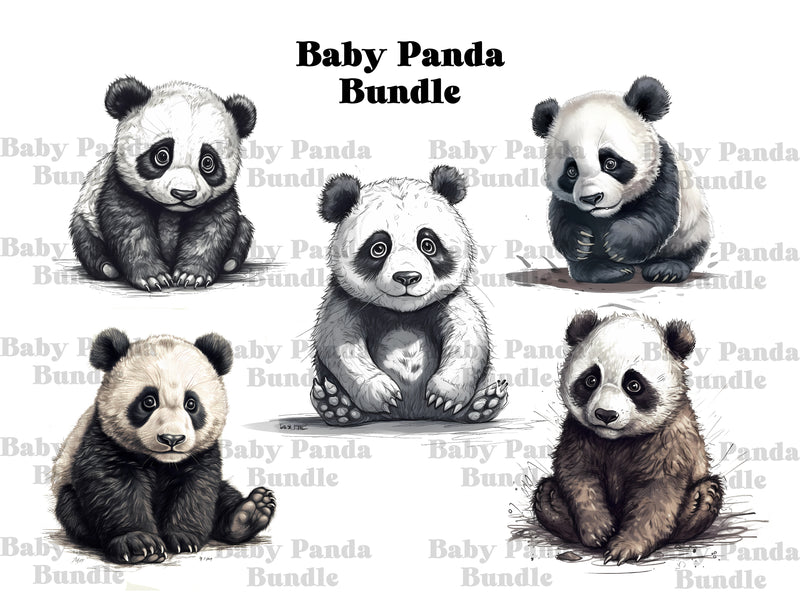 Baby Pandas Clipart - CraftNest