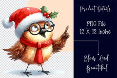 Christmas Birds Funny Birds Clipart Bundle - CraftNest - Digital Crafting and Art
