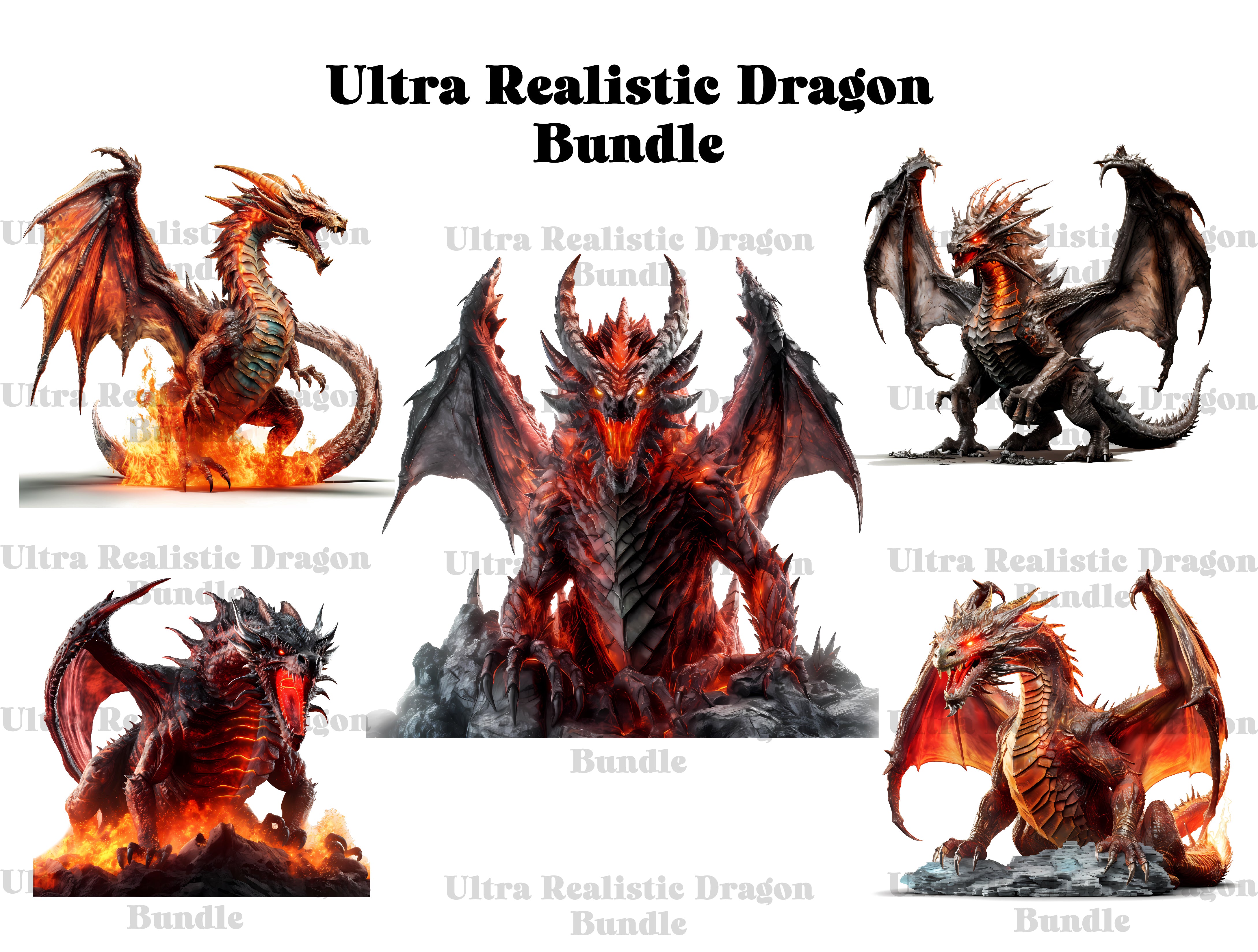 Ultra-Realistic Dragon Clipart - CraftNest