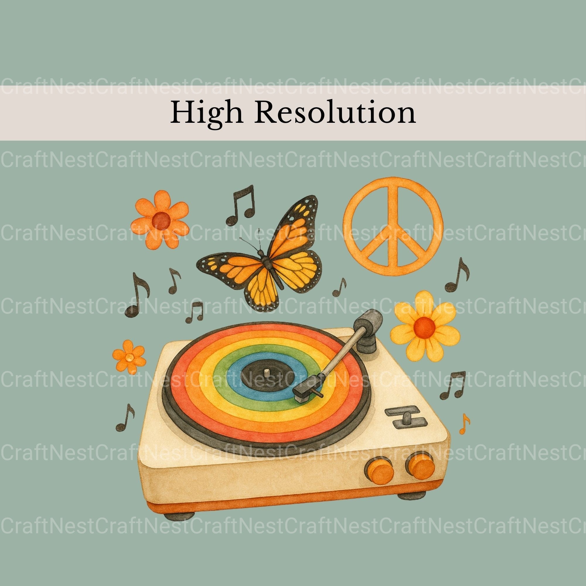 Retro Groovy Clipart Bundle 3 - CraftNest - Digital Crafting and Art