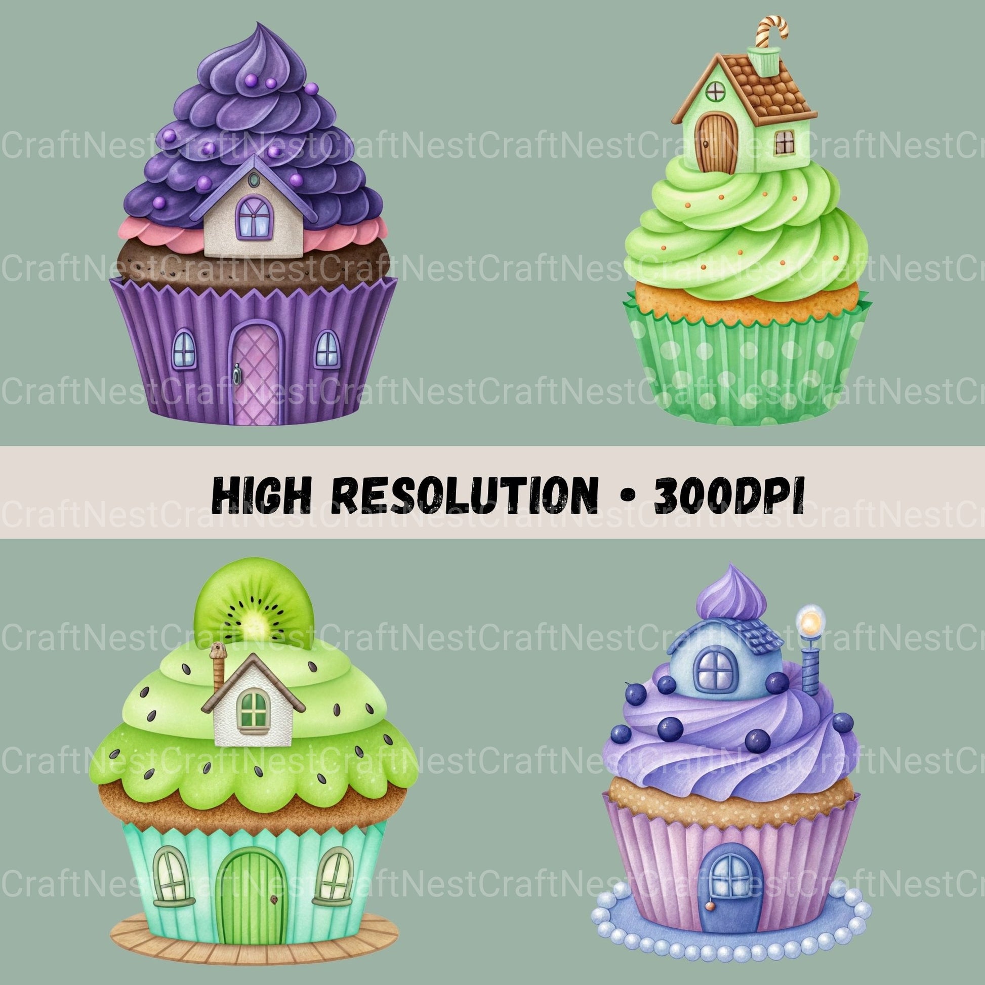 Cupcakes Fruit Clipart Bundle - CraftNest - Digital Crafting and Art