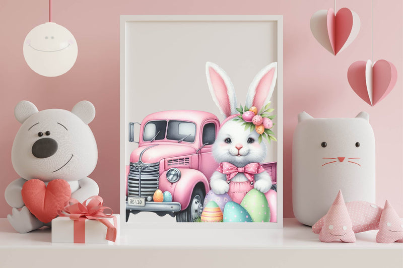 Easter Bunny Truck Clipart Bundle - CraftNest - Digital Crafting and Art