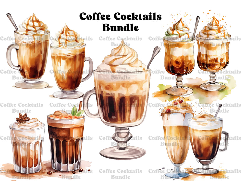 Coffee Cocktails Clipart - CraftNest