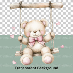 Pink Teddy Bear Clipart Bundle - CraftNest - Digital Crafting and Art