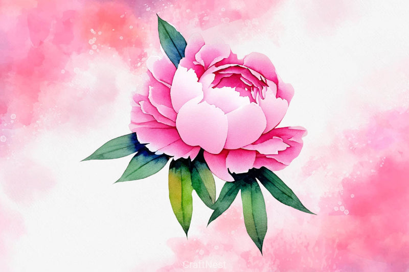 Pink Peony Set Clipart Bundle - CraftNest - Digital Crafting and Art