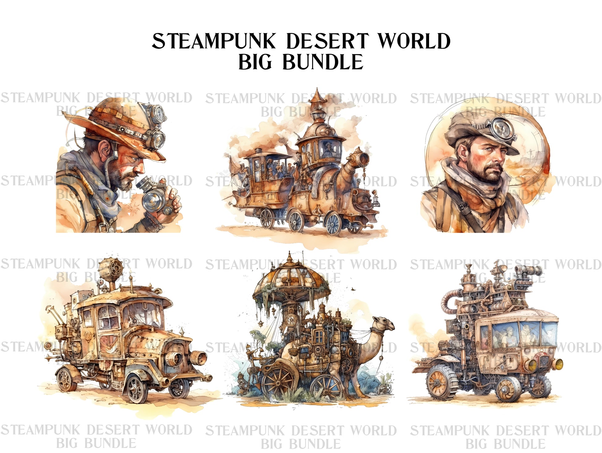 Steampunk Desert World Clipart - CraftNest