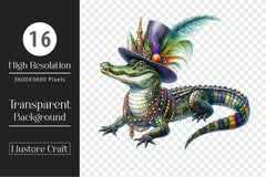 Mardi Gras Crocodile Clipart Bundle 7 - CraftNest - Digital Crafting and Art