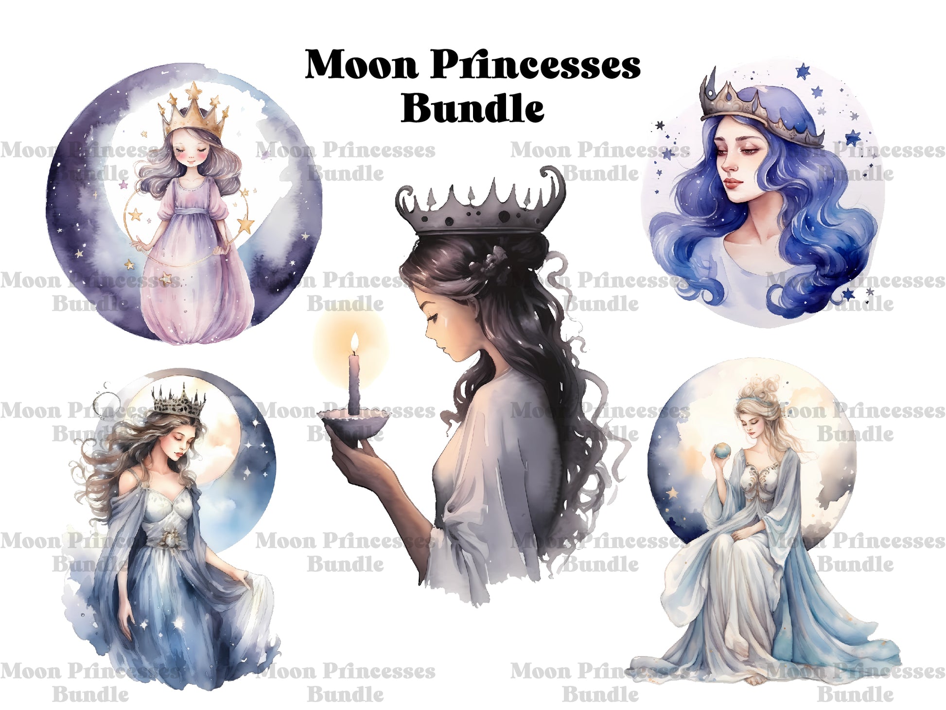 Moon Princesses Clipart - CraftNest