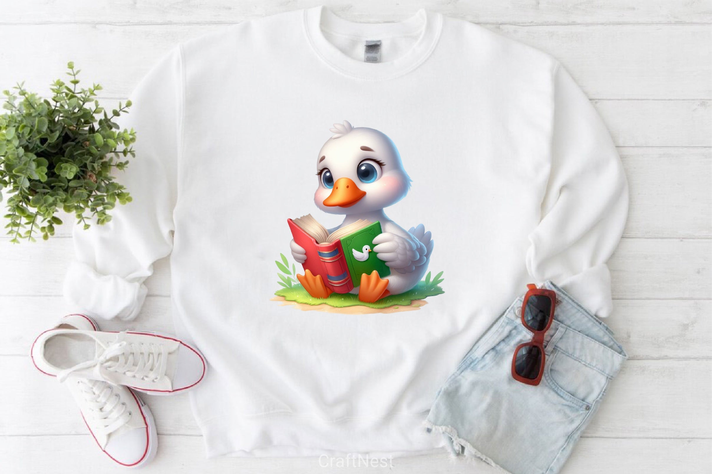 Cute Duck Reading Clipart Bundle - CraftNest - Digital Crafting and Art