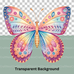 Boho Butterflies Clipart Bundle 1 - CraftNest - Digital Crafting and Art