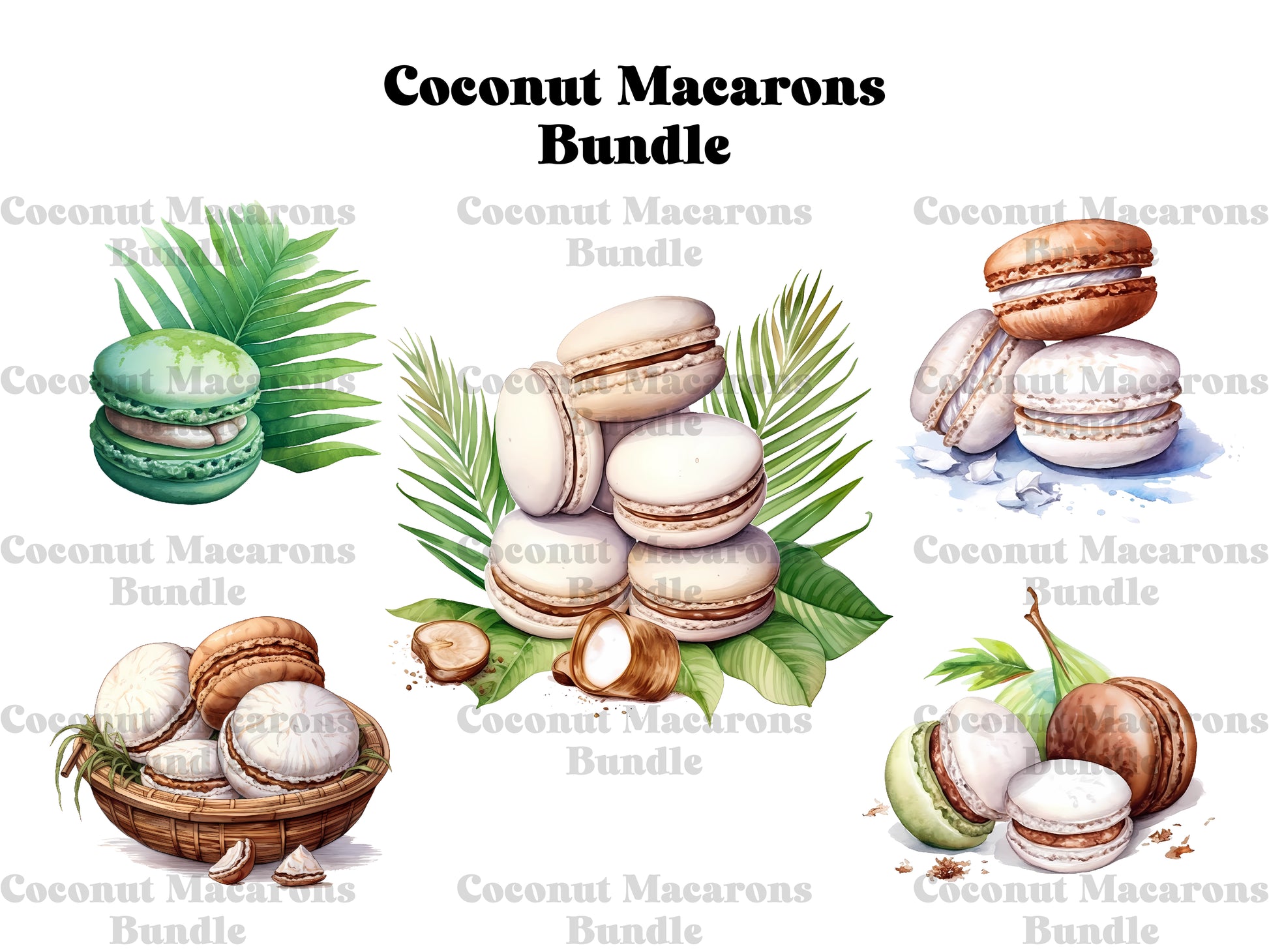 Coconut Macarons Clipart - CraftNest