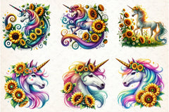 Sunflower Unicorn Clipart Bundle - CraftNest - Digital Crafting and Art