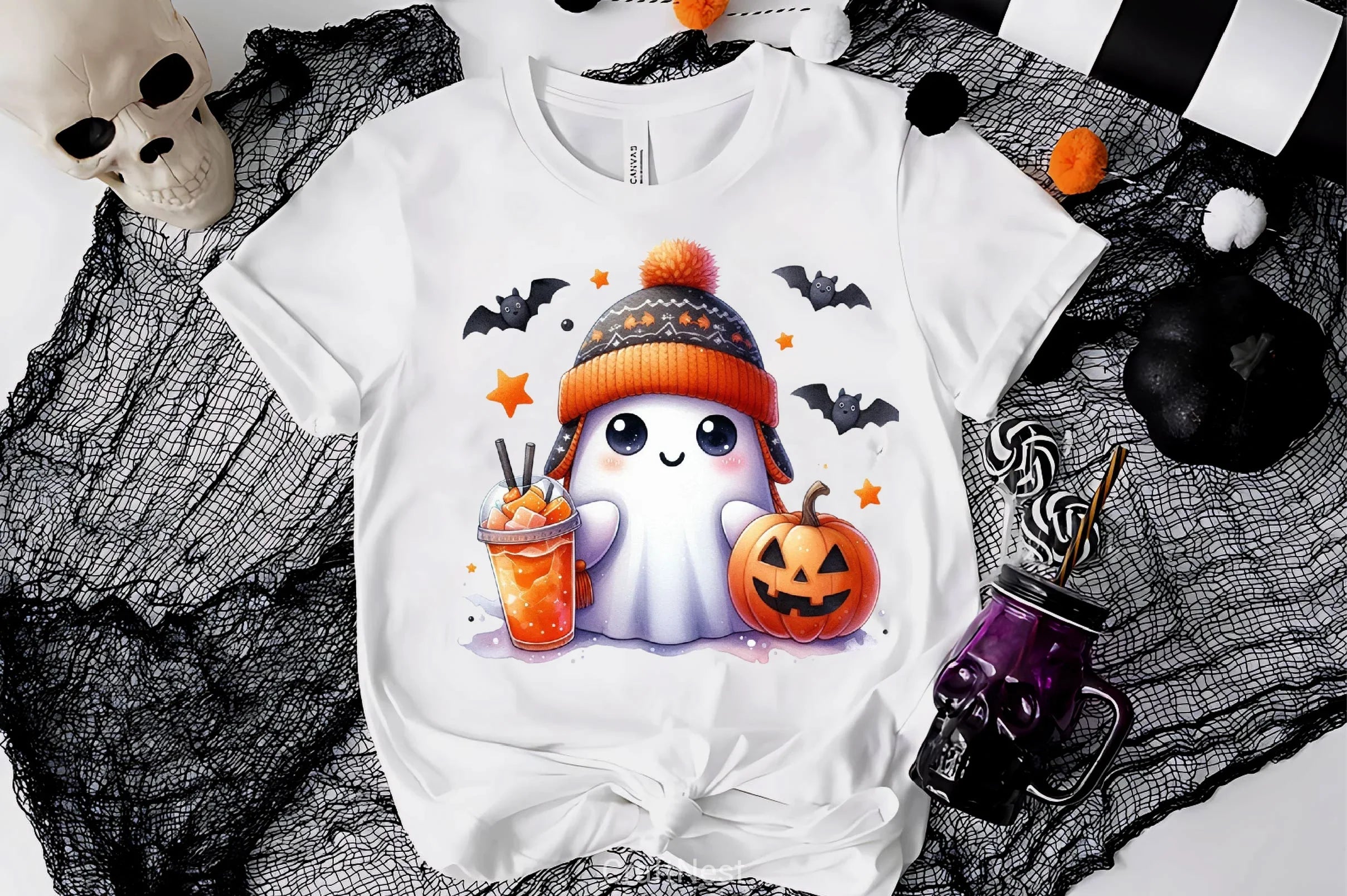 Cute Ghost Cute Halloween Clipart Bundle 6 - CraftNest - Digital Crafting and Art