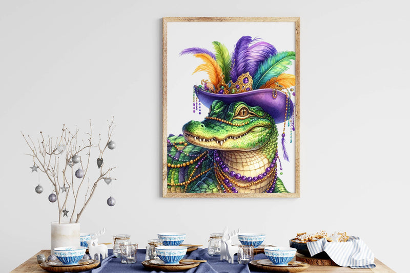 Mardi Gras Crocodile Clipart Bundle - CraftNest - Digital Crafting and Art