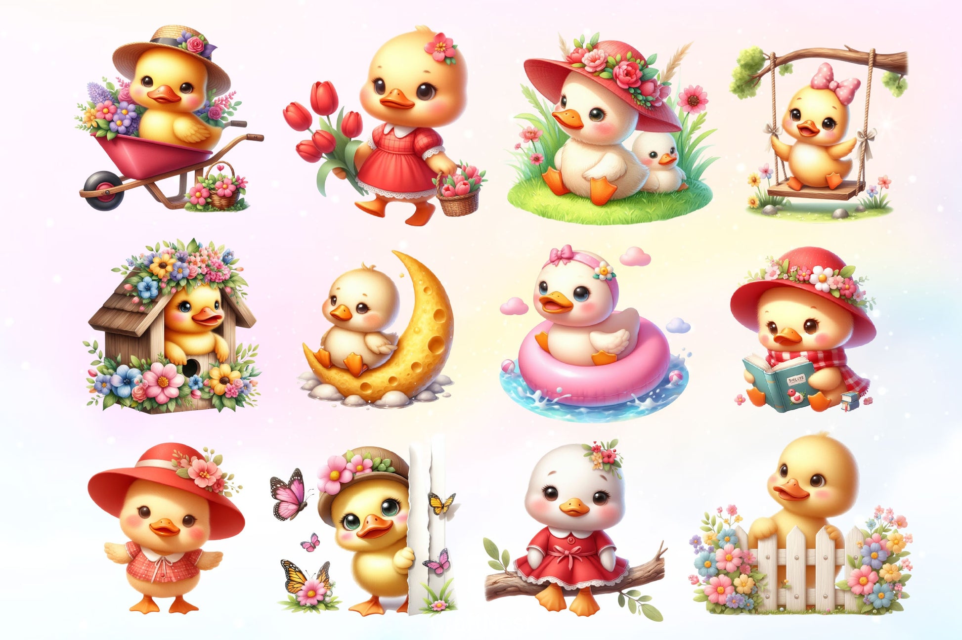 Cute Duck Clipart Bundle - CraftNest - Digital Crafting and Art