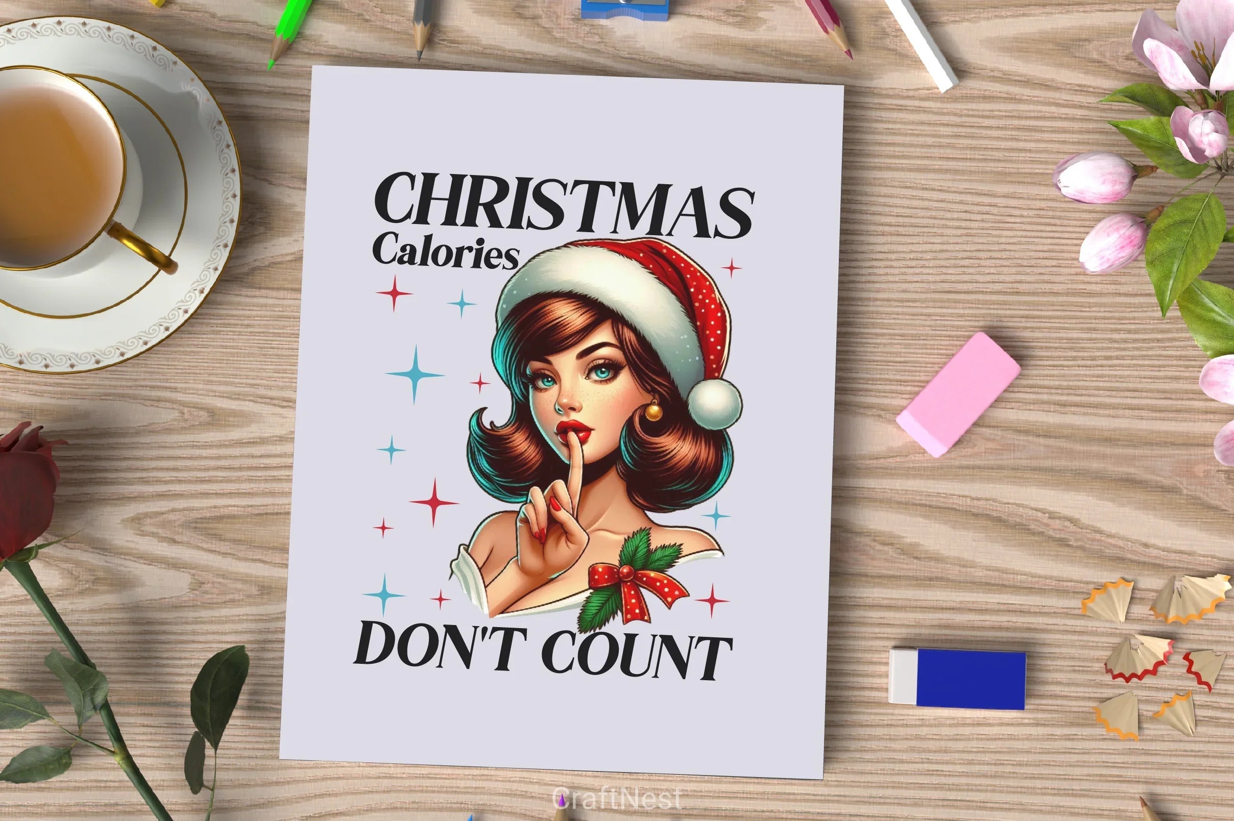 Retro Girl Christmas Clipart Bundle 15 - CraftNest - Digital Crafting and Art