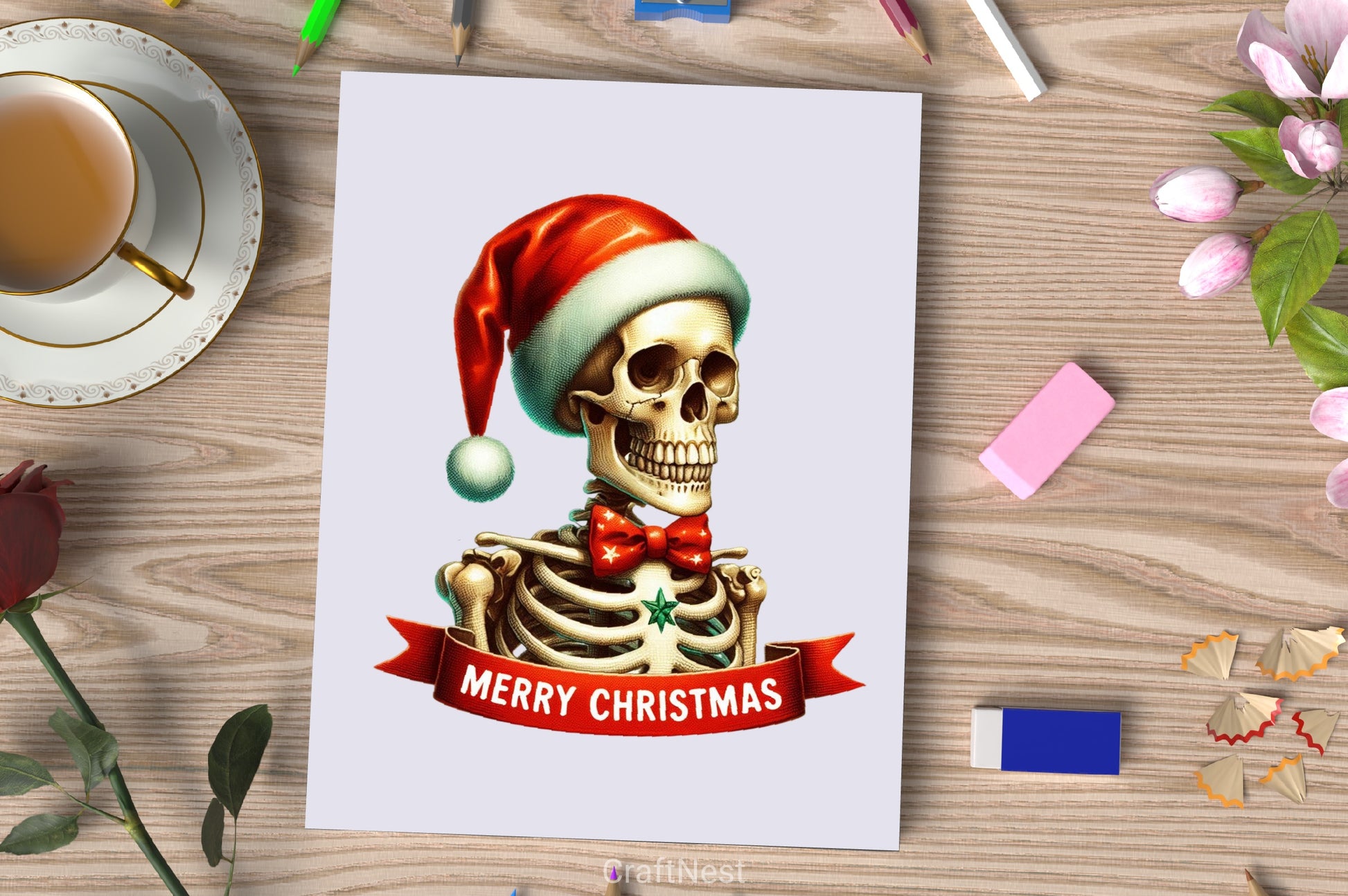 Retro Christmas Skeleton Clipart Bundle 2 - CraftNest - Digital Crafting and Art