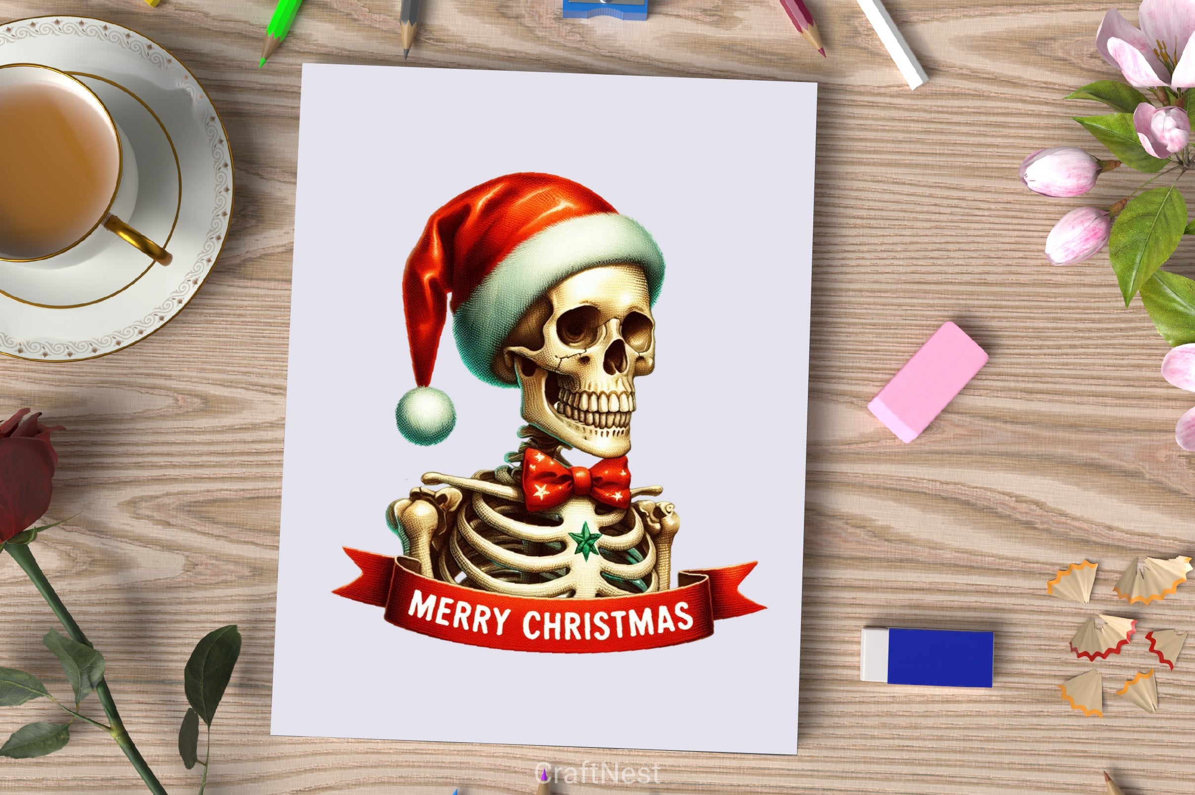 Retro Christmas Skeleton Clipart Bundle 2 - CraftNest - Digital Crafting and Art