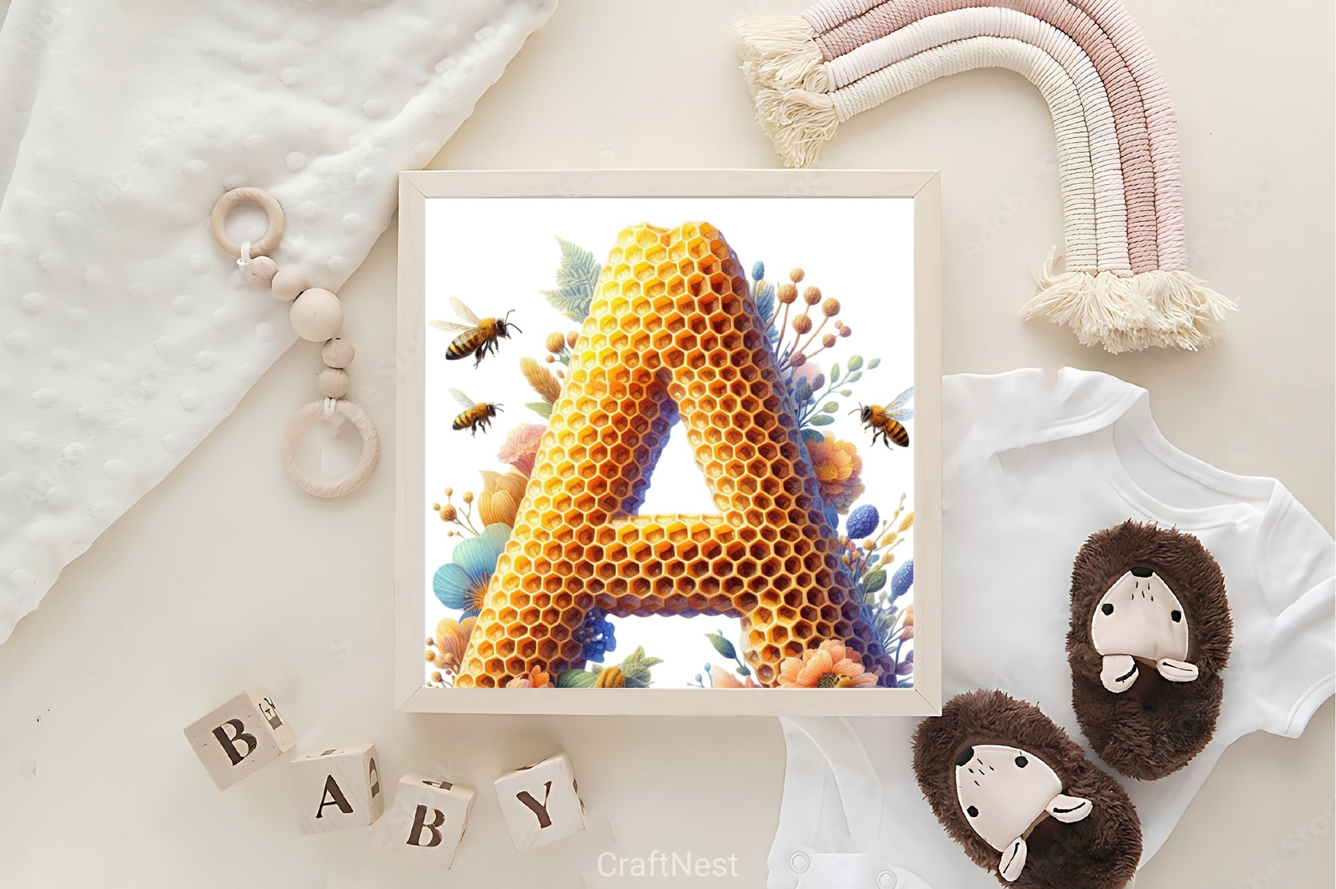 Honeycomb Alphabet Clipart Bundle - CraftNest - Digital Crafting and Art