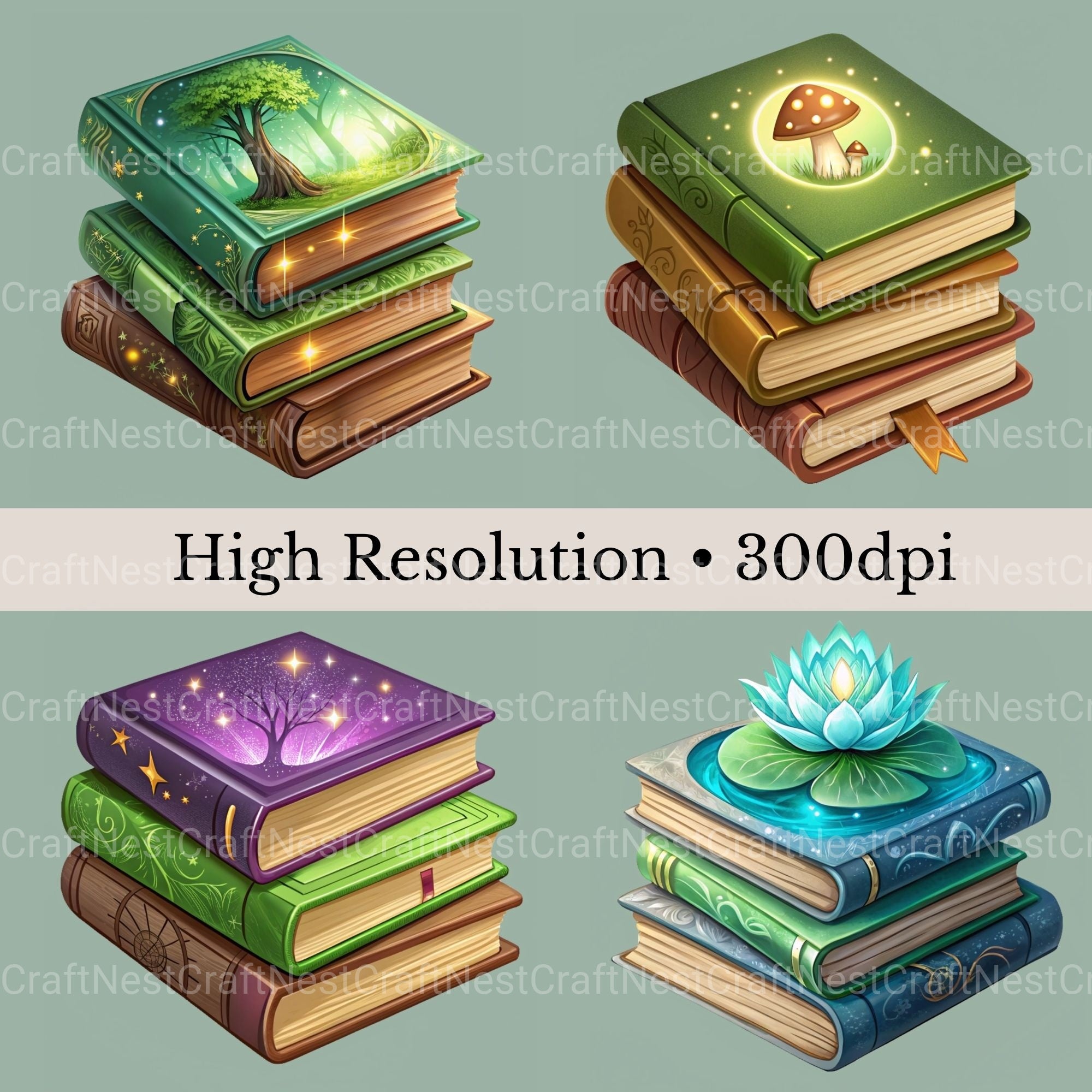 Books Magic Clipart Bundle - CraftNest - Digital Crafting and Art