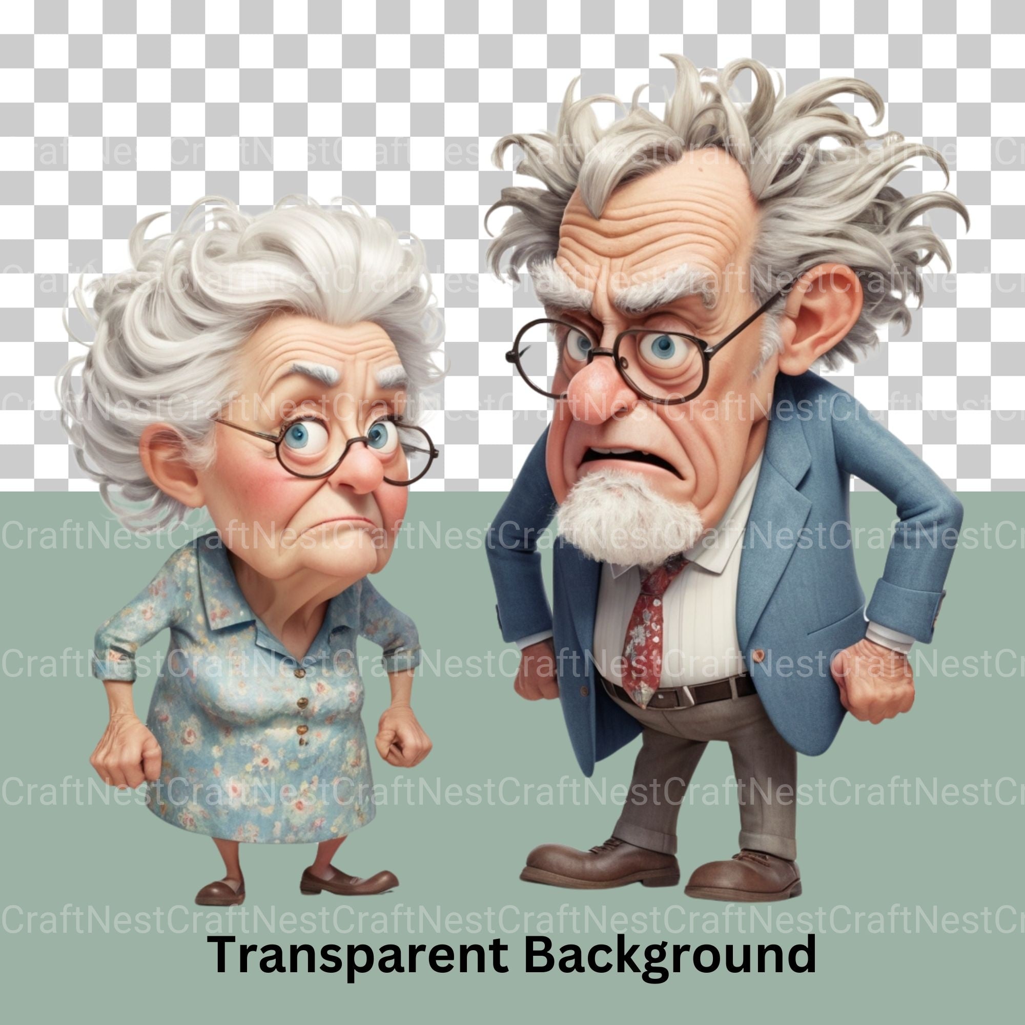 Old Funny Couple Clipart Bundle - CraftNest - Digital Crafting and Art