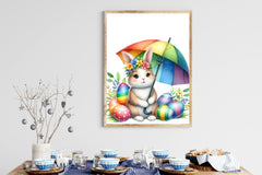 Easter Bunny Rainbow Umbrella Clipart Bundle - CraftNest - Digital Crafting and Art