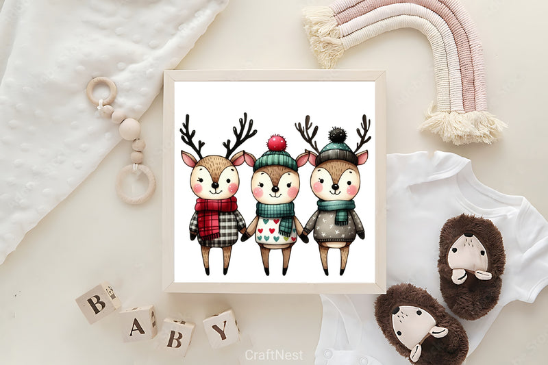 Christmas Reindeer Clipart Bundle 6 - CraftNest - Digital Crafting and Art
