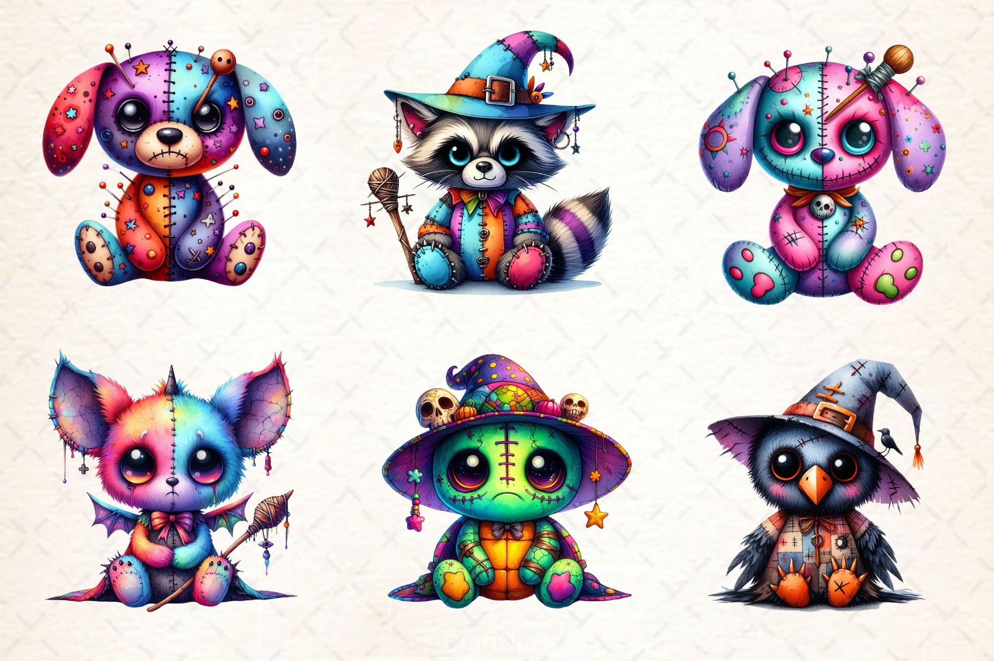 Halloween Voodoo Animal Doll Clipart Bundle - CraftNest - Digital Crafting and Art
