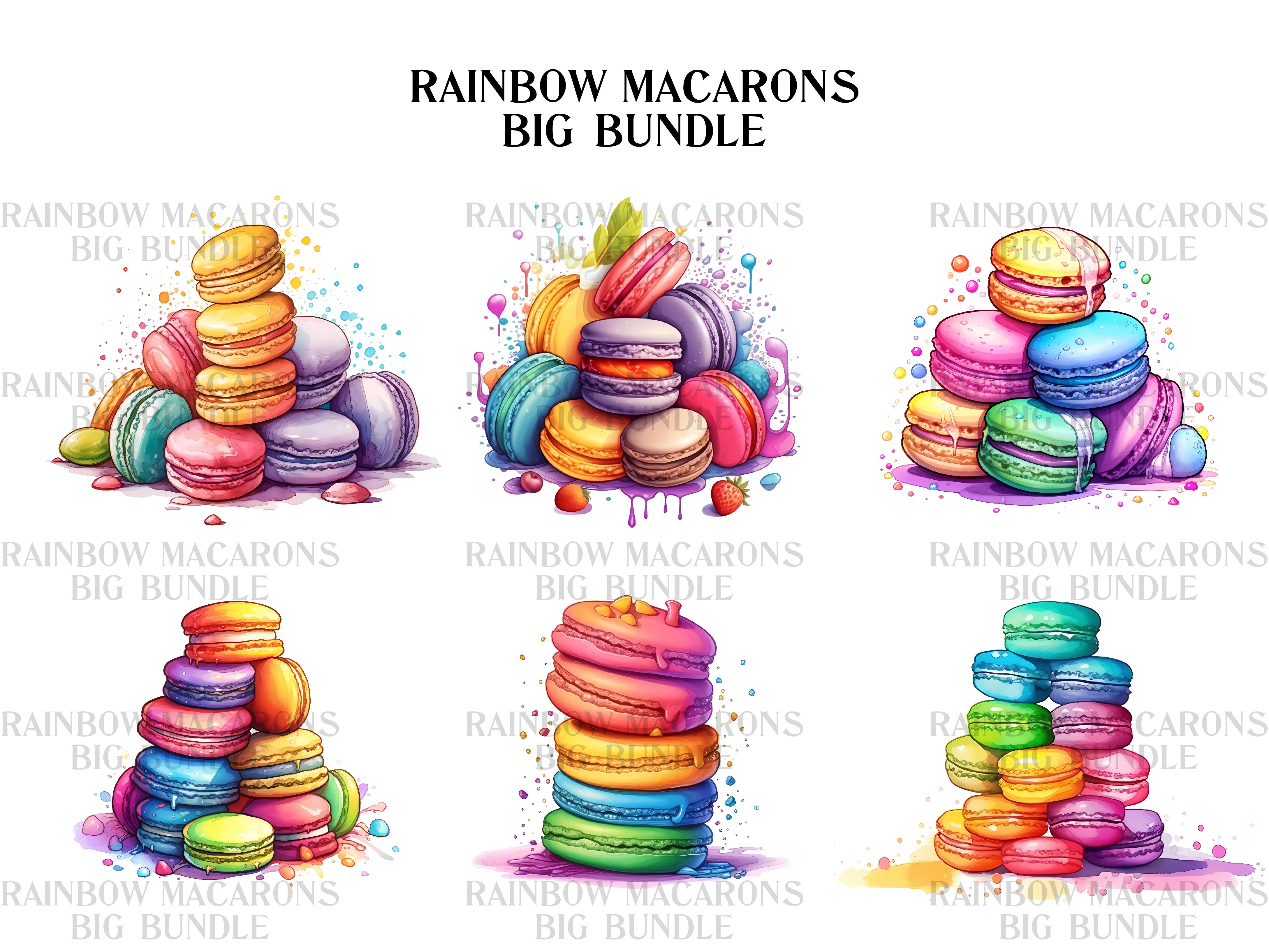 Rainbow Macarons Clipart - CraftNest