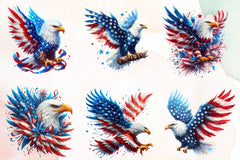 American Flag Eagle Wings Clipart Bundle - CraftNest - Digital Crafting and Art