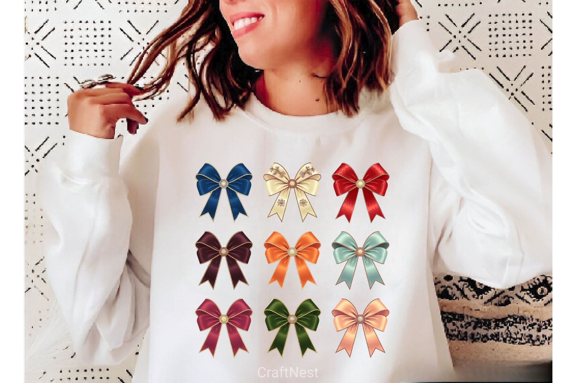 Christmas Bows Vintage Christmas Clipart Bundle - CraftNest - Digital Crafting and Art