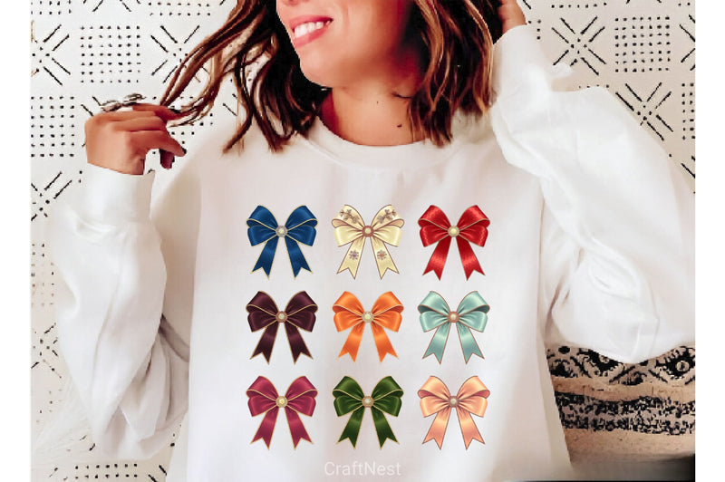 Christmas Bows Vintage Christmas Clipart Bundle - CraftNest - Digital Crafting and Art