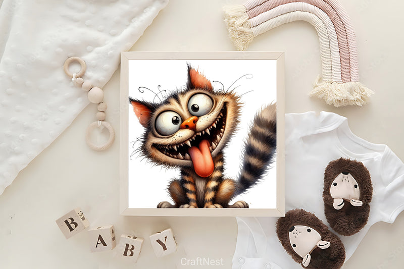 Funny Crazy Cat Clipart Bundle - CraftNest - Digital Crafting and Art