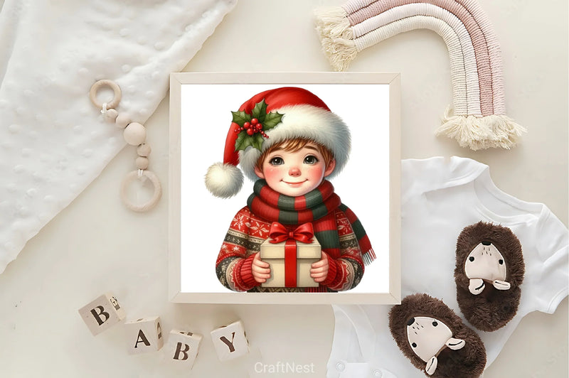 Cute Christmas Boy Clipart Bundle - CraftNest - Digital Crafting and Art