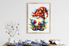 Gnome With Christmas Lights Clipart Bundle - CraftNest - Digital Crafting and Art