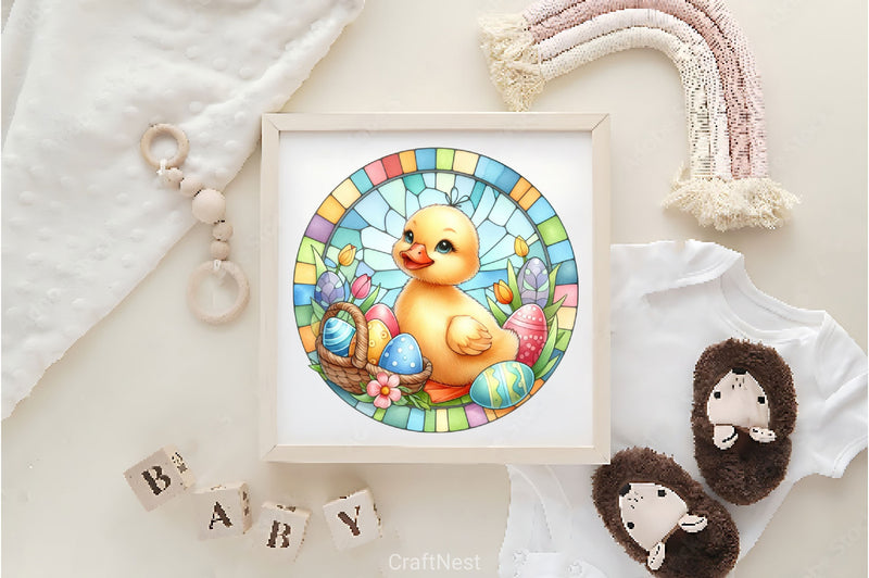 Stained Glass Easter Duck Clipart Bundle - CraftNest - Digital Crafting and Art