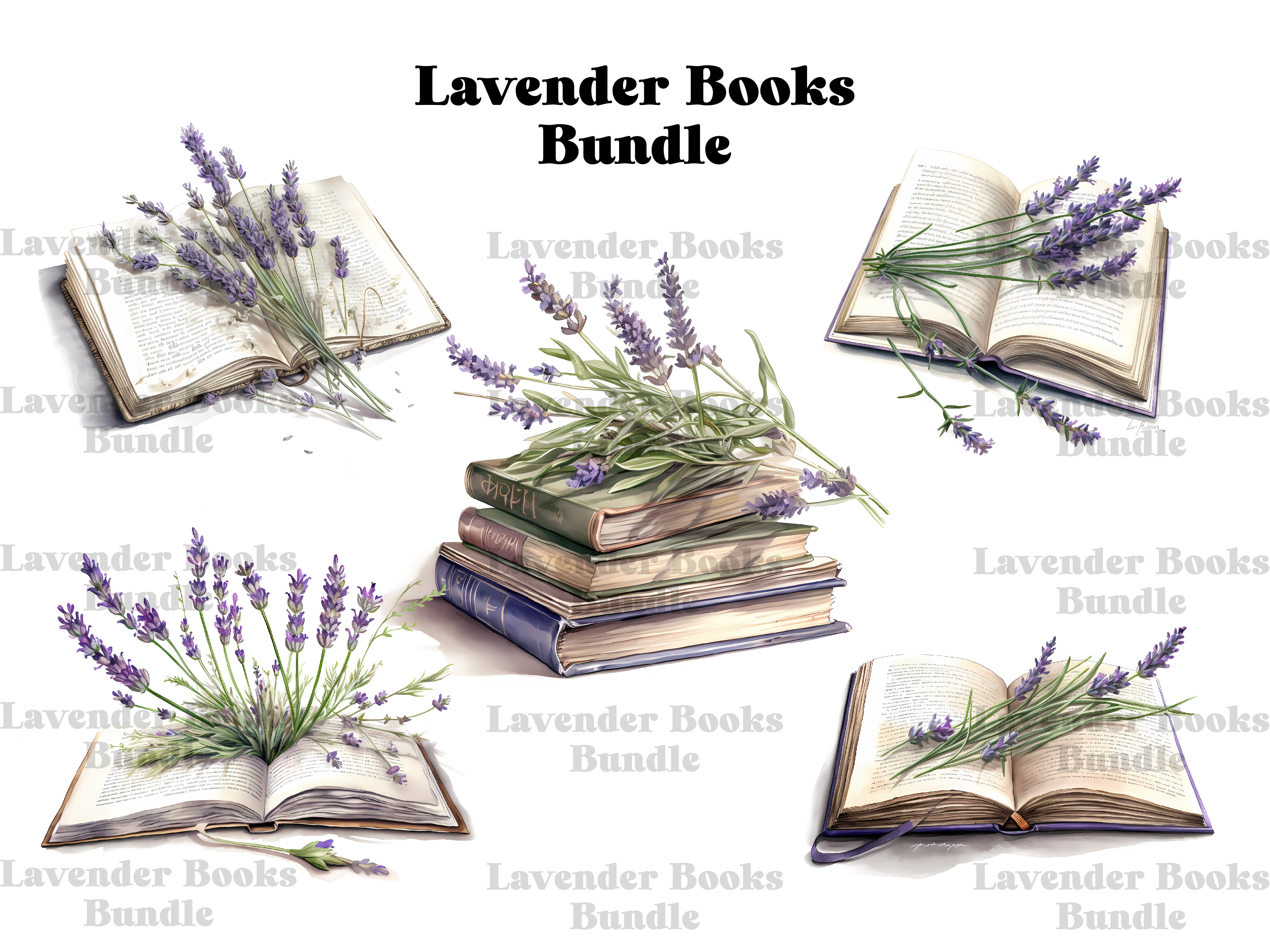 Lavender Books Clipart - CraftNest