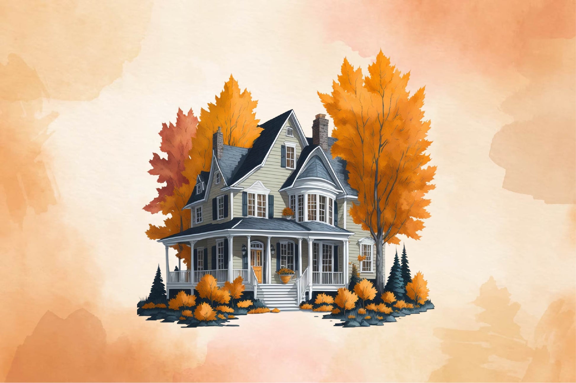 Fall House Clipart Bundle - CraftNest - Digital Crafting and Art