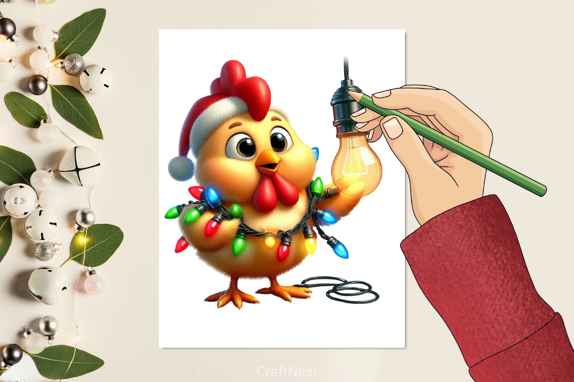 Christmas Chicken Clipart Bundle 2 - CraftNest - Digital Crafting and Art