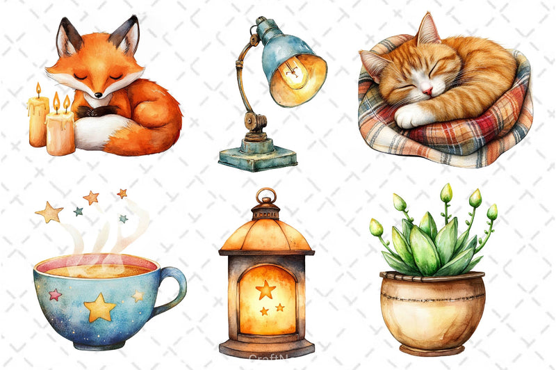 Cozy Evening Clipart Bundle - CraftNest - Digital Crafting and Art