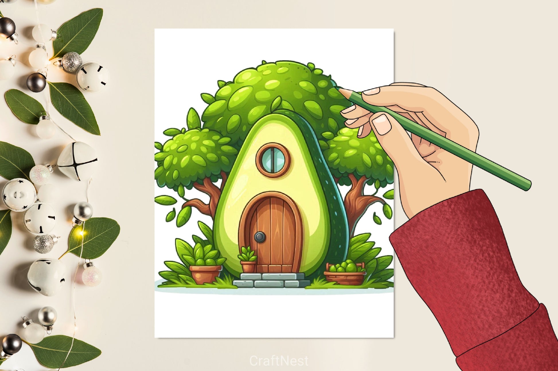 Kawaii Avocado House Clipart Bundle - CraftNest - Digital Crafting and Art