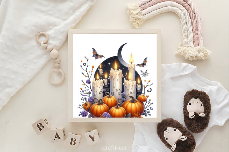 Halloween Candle Clipart Bundle - CraftNest - Digital Crafting and Art