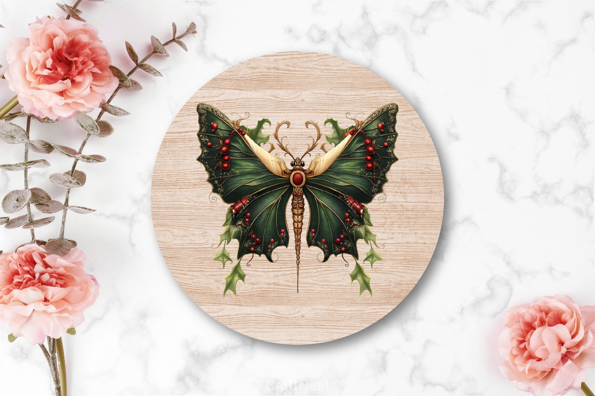 Christmas Butterfly Clipart Bundle - CraftNest - Digital Crafting and Art