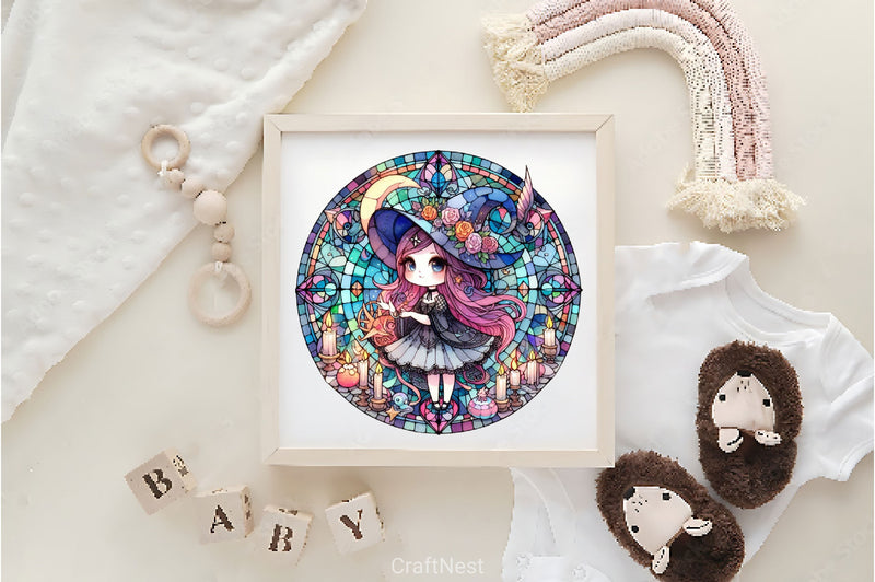 Stained Glass Witch Clipart Bundle - CraftNest - Digital Crafting and Art