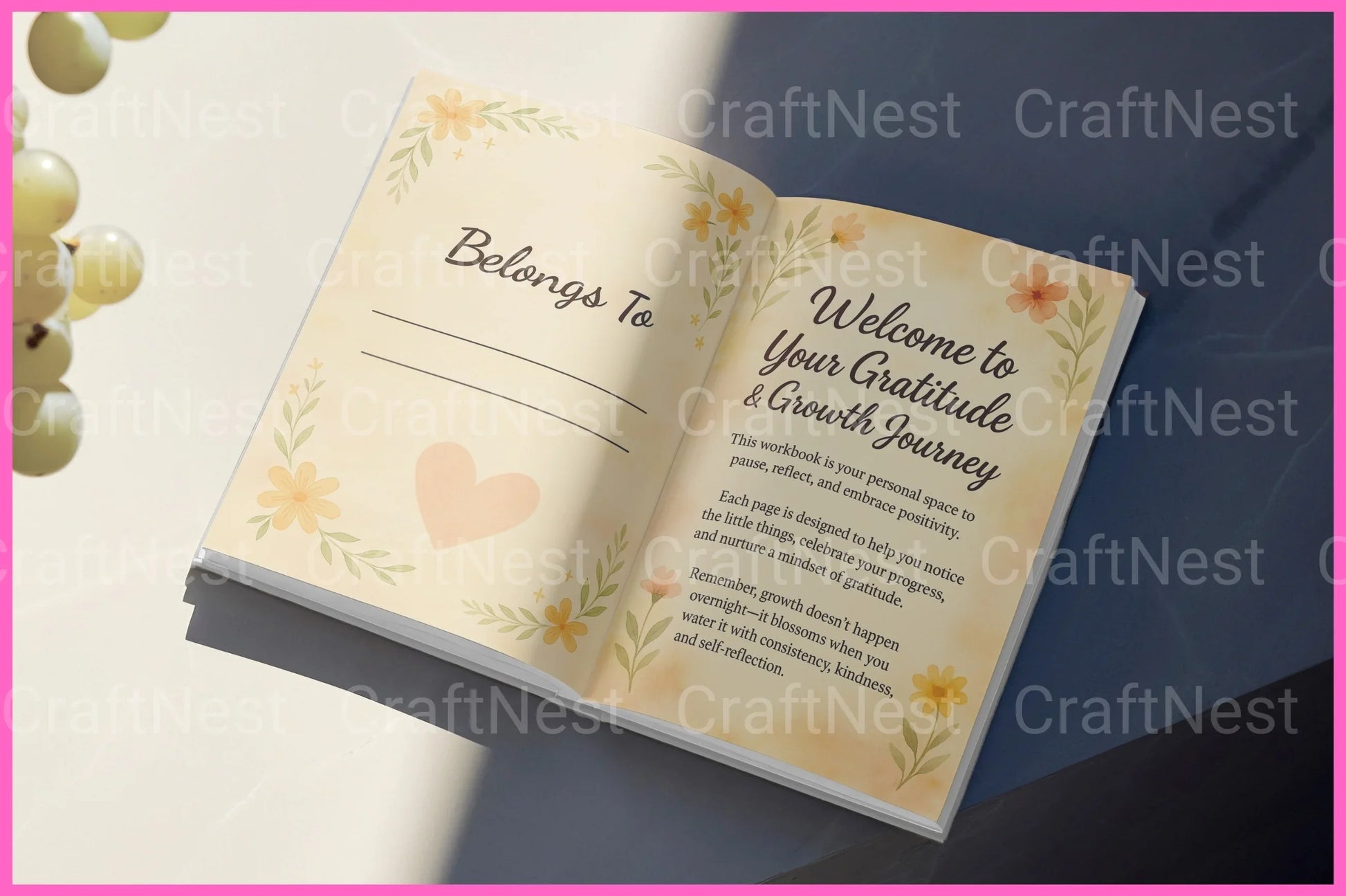 Gratitude Growth Workbook for Personal Development - CraftNest - Digital Crafting and Art