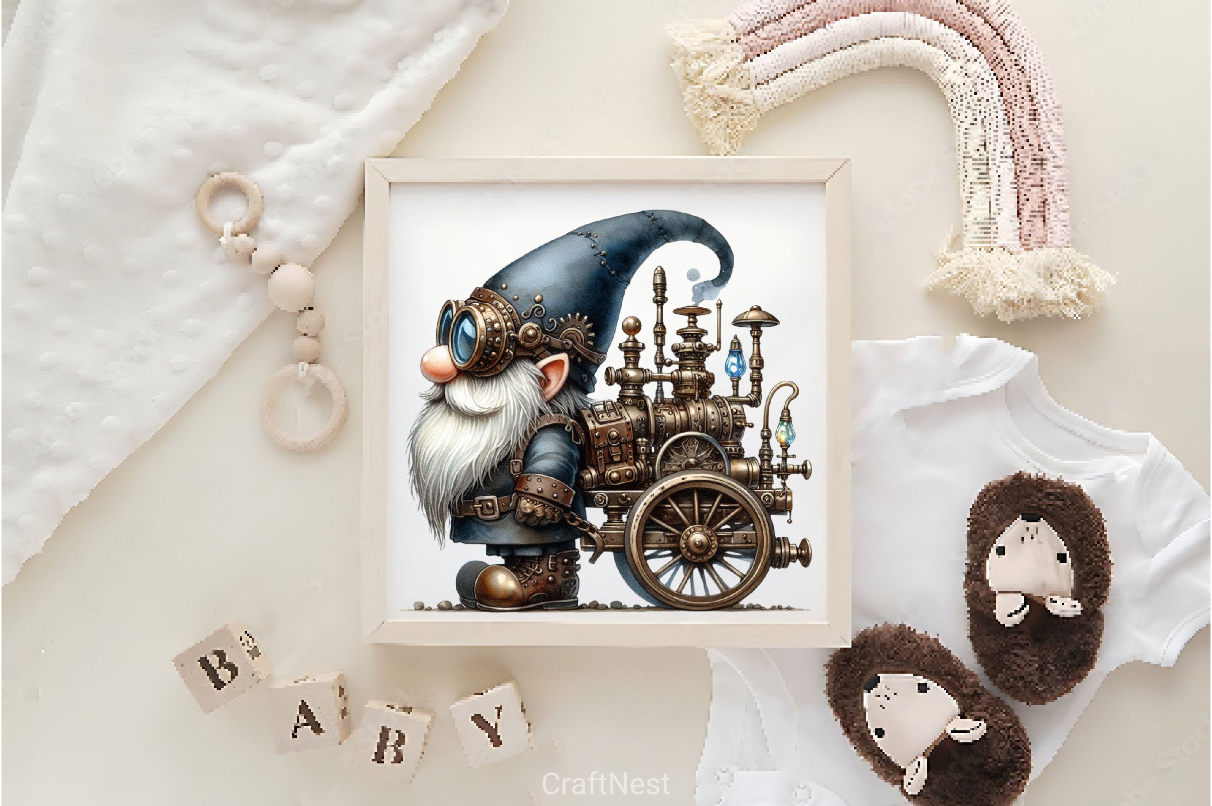 Steampunk Gnome Clipart Bundle - CraftNest - Digital Crafting and Art
