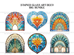 Stained Glass Art Deco Clipart - CraftNest