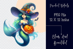 Halloween Mystical Mermaid Girl Clipart Bundle 2 - CraftNest - Digital Crafting and Art