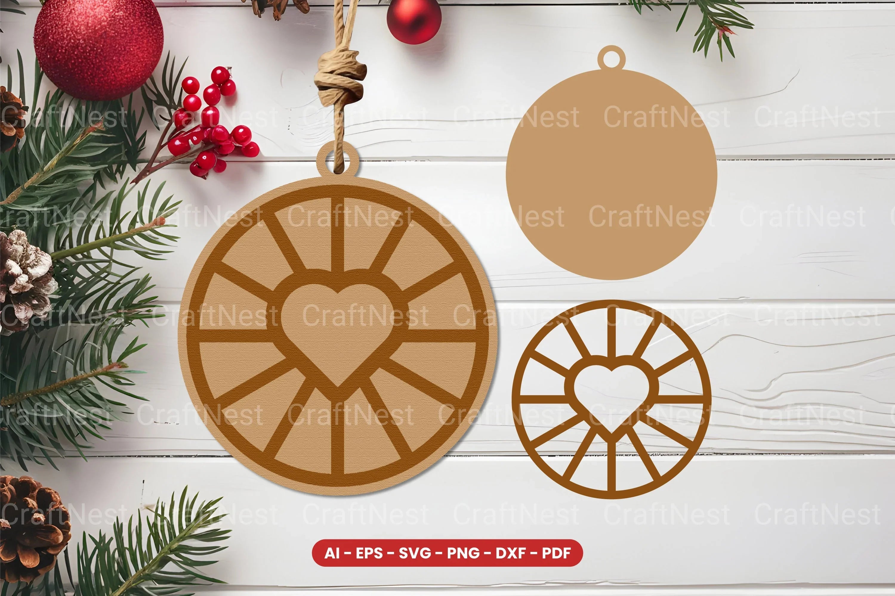 Christmas Ornament Laser Cut SVG Bundle - CraftNest - Digital Crafting and Art