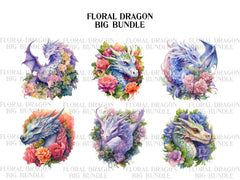 Floral Dragons Clipart - CraftNest